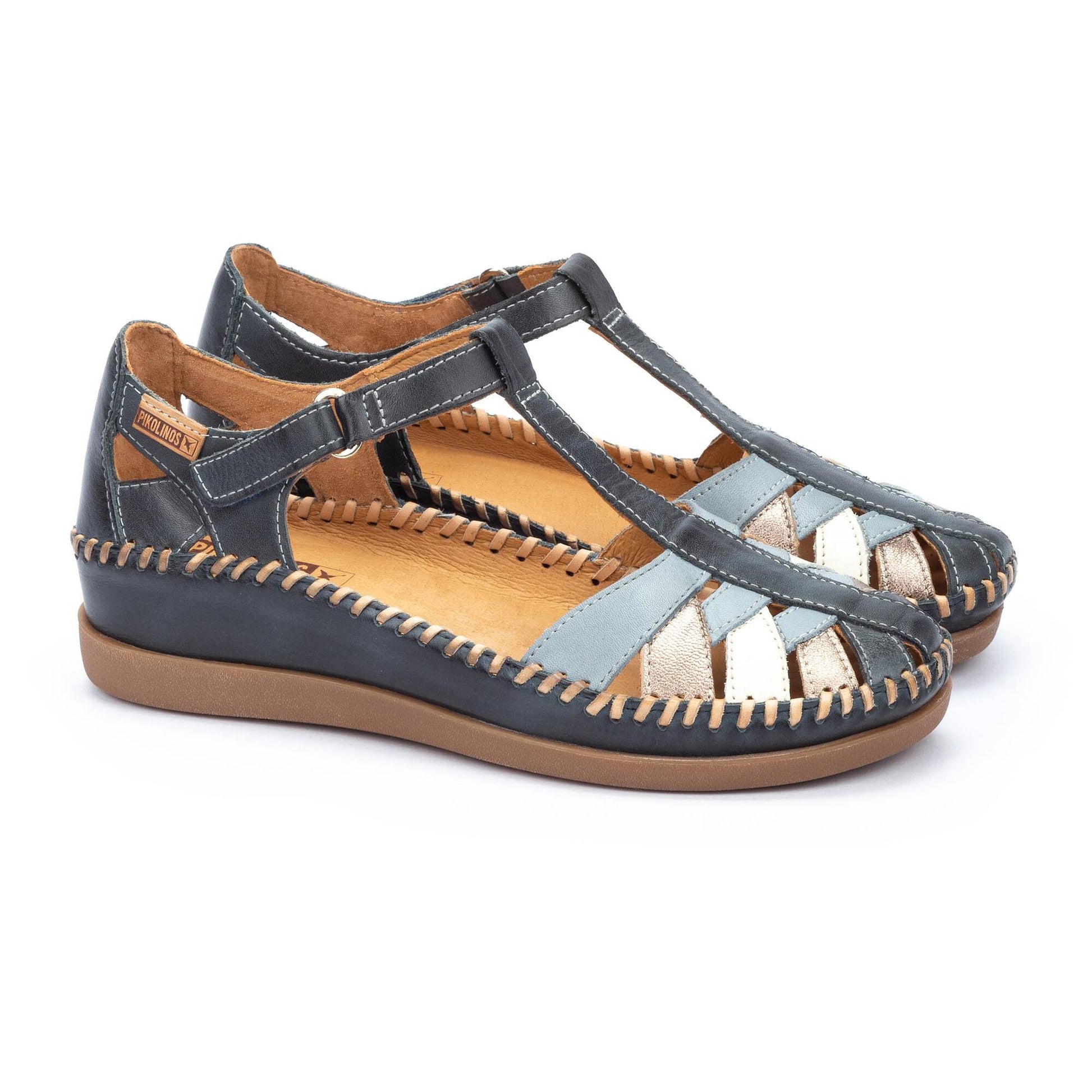 Pikolinos semi-open shoes with hook-and-loop closure CADAQUES W8K-0705C1