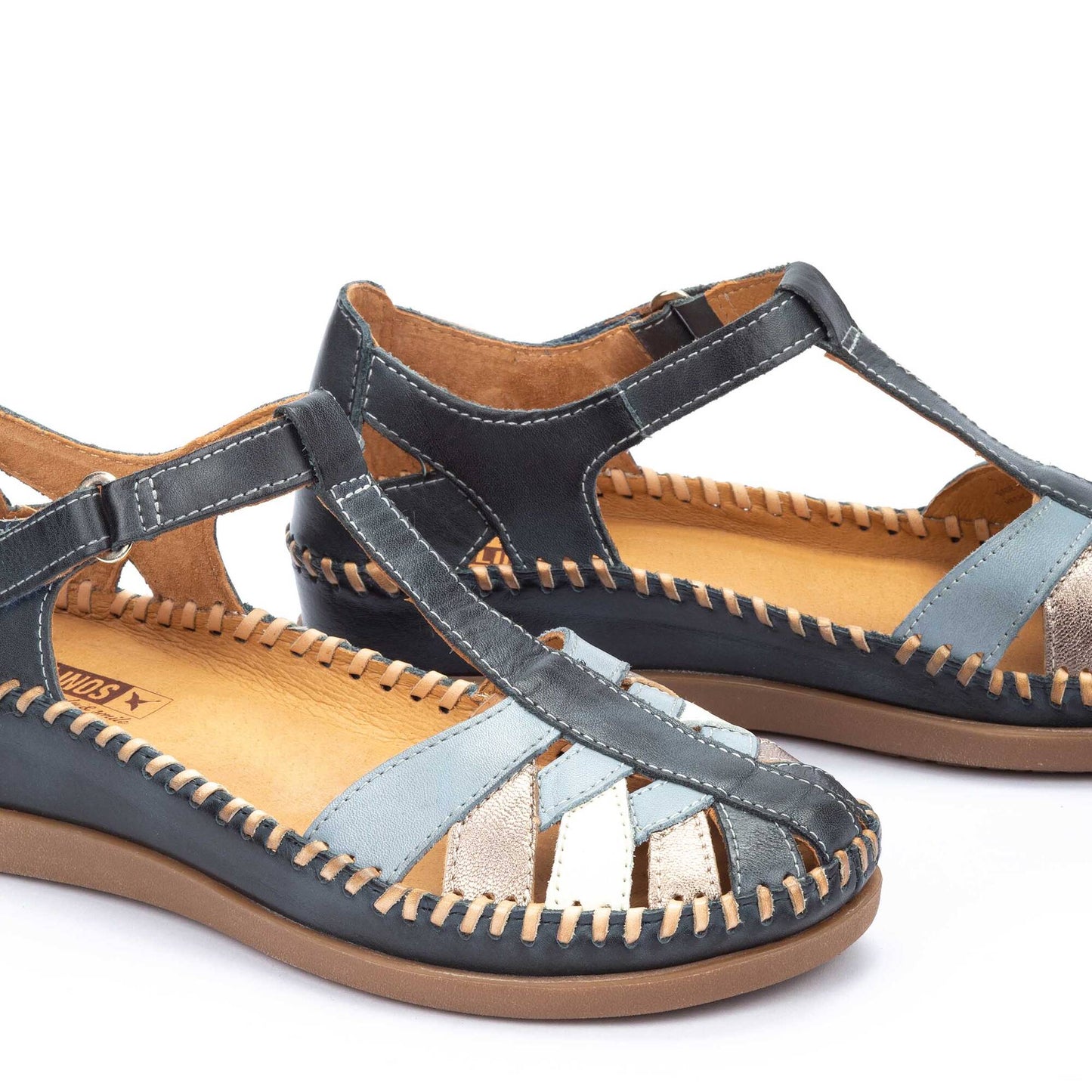 Pikolinos semi-open shoes with hook-and-loop closure CADAQUES W8K-0705C1