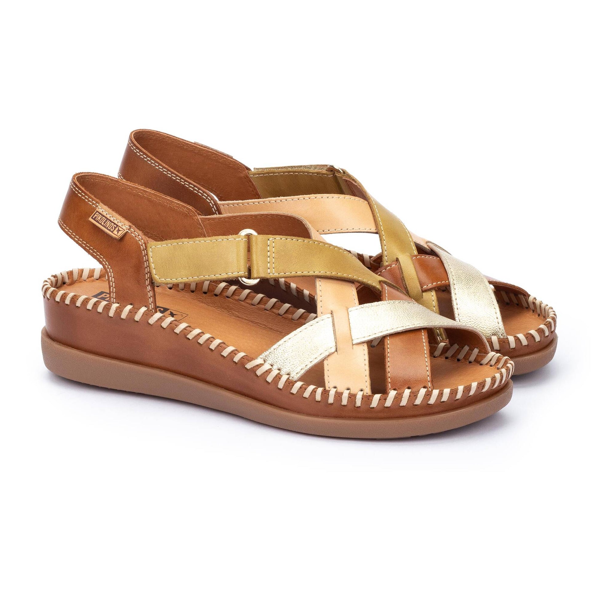 Pikolinos wedge sandals with hook-and-loop closure CADAQUES W8K-0741C2