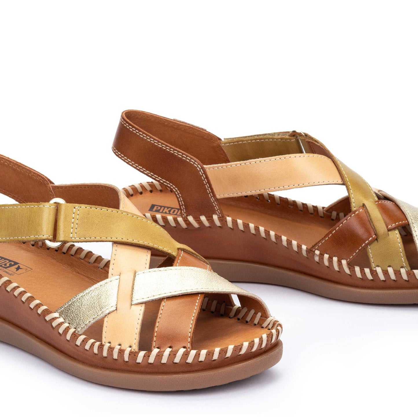Pikolinos wedge sandals with hook-and-loop closure CADAQUES W8K-0741C2
