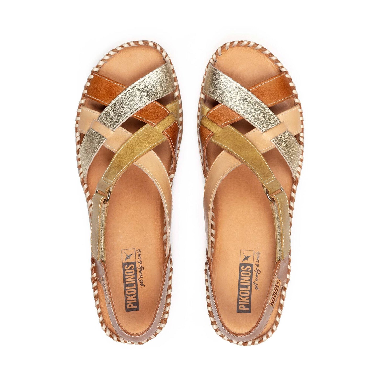 Pikolinos wedge sandals with hook-and-loop closure CADAQUES W8K-0741C2