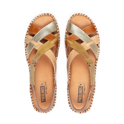 Pikolinos wedge sandals with hook-and-loop closure CADAQUES W8K-0741C2