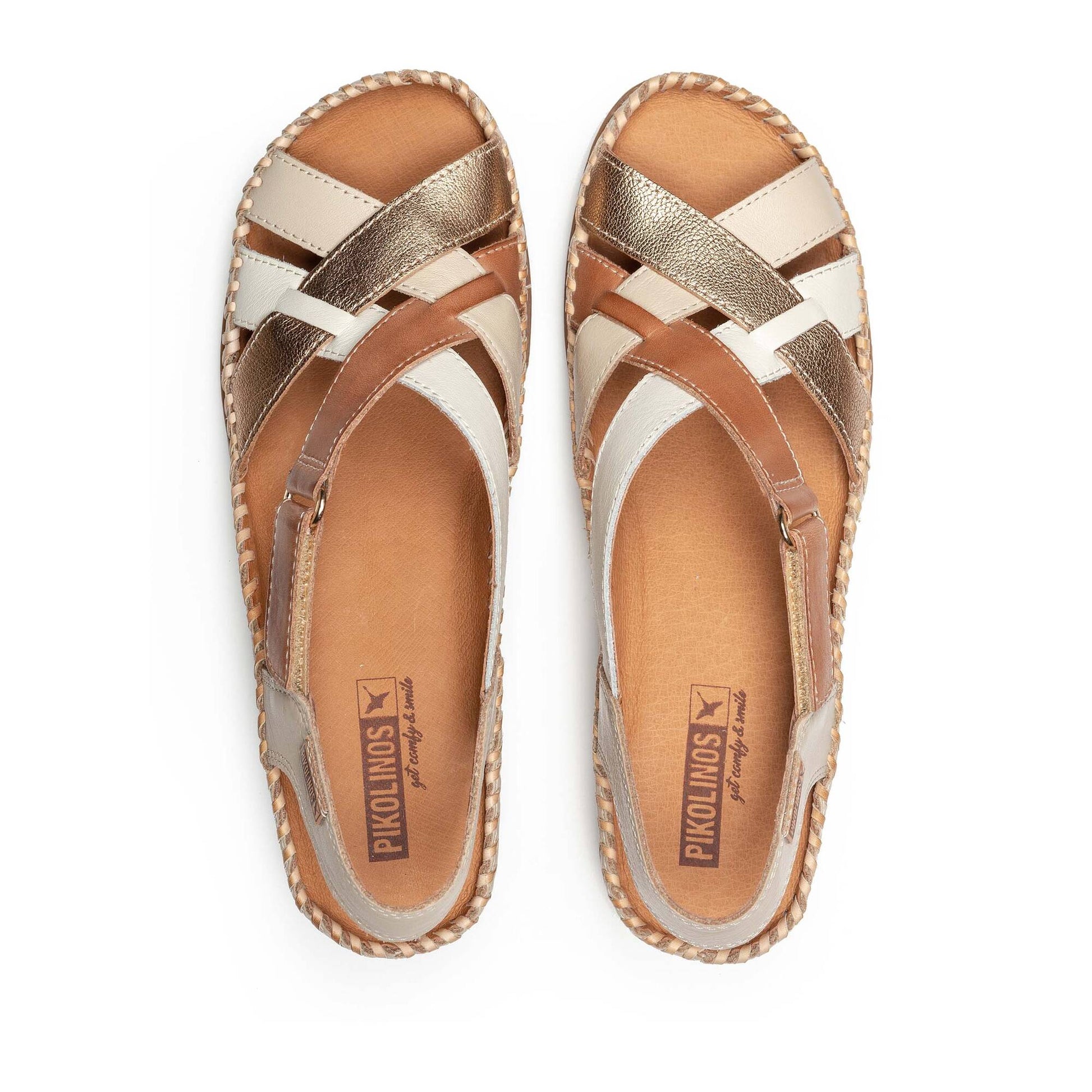 Pikolinos wedge sandals with hook-and-loop closure CADAQUES W8K-0741C2