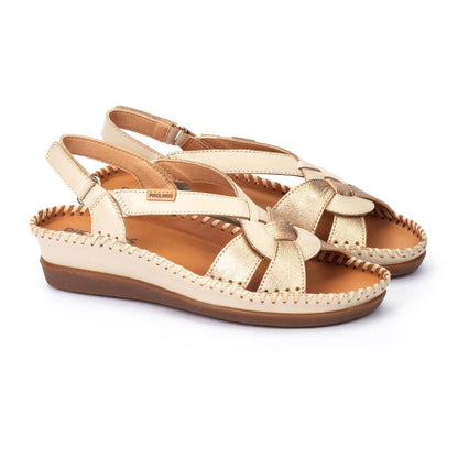 Pikolinos Metallic wedge sandal for women CADAQUES W8K-1839C1