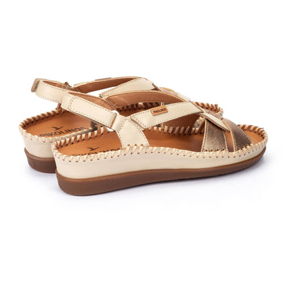 Pikolinos Metallic wedge sandal for women CADAQUES W8K-1839C1