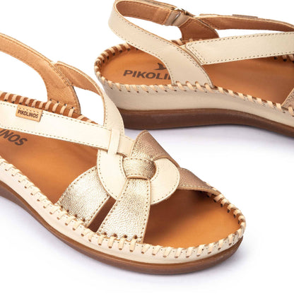 Pikolinos Metallic wedge sandal for women CADAQUES W8K-1839C1