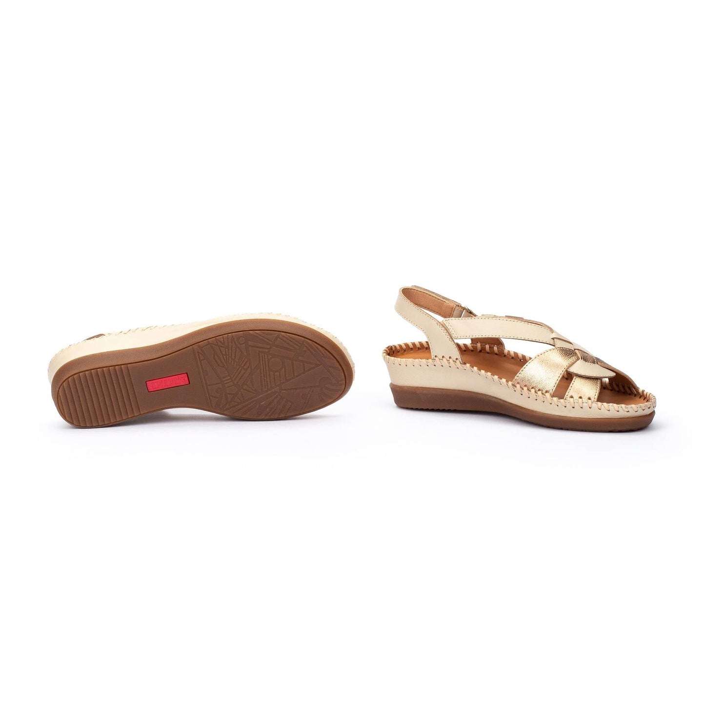Pikolinos Metallic wedge sandal for women CADAQUES W8K-1839C1