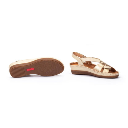 Pikolinos Metallic wedge sandal for women CADAQUES W8K-1839C1
