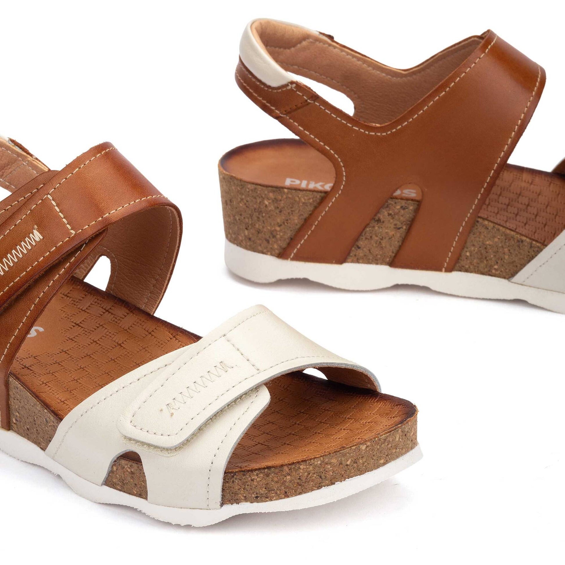 Pikolinos wedge sandals with hook-and-loop closure MAHON W9E-0870C1