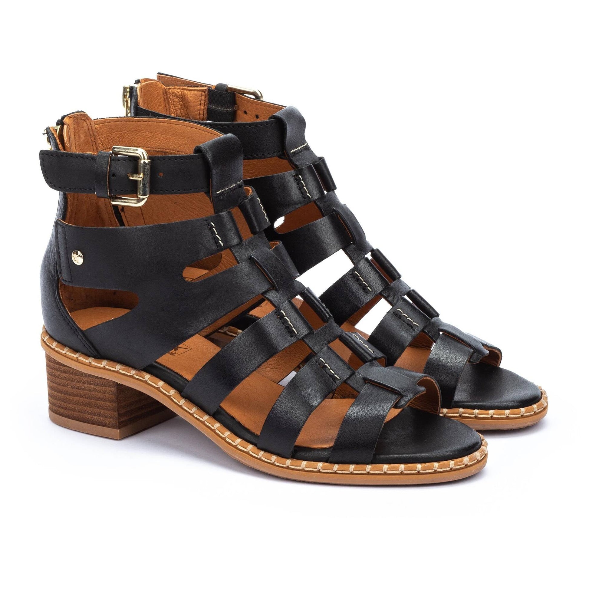 Pikolinos heeled block sandals with zipper BLANES W3H-1823