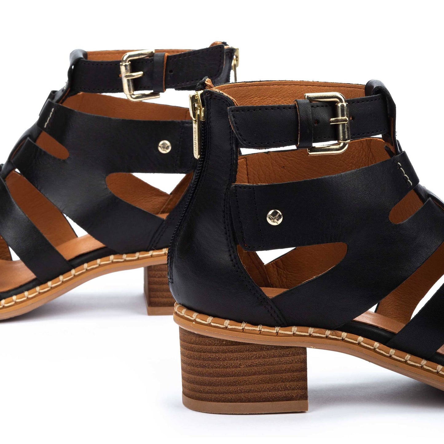 Pikolinos heeled block sandals with zipper BLANES W3H-1823