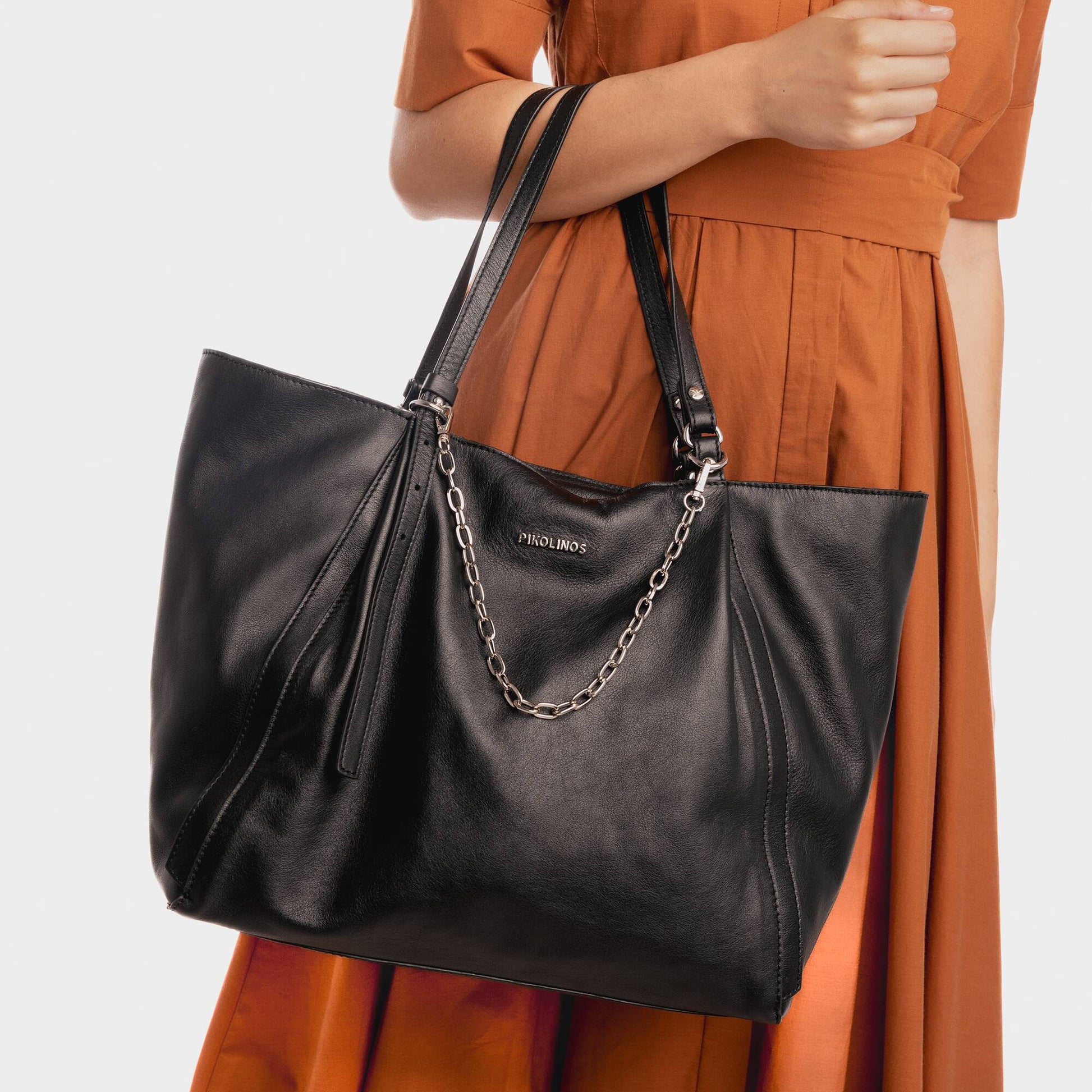 Pikolinos shopper bag with zipper closure and double handle WHA-389