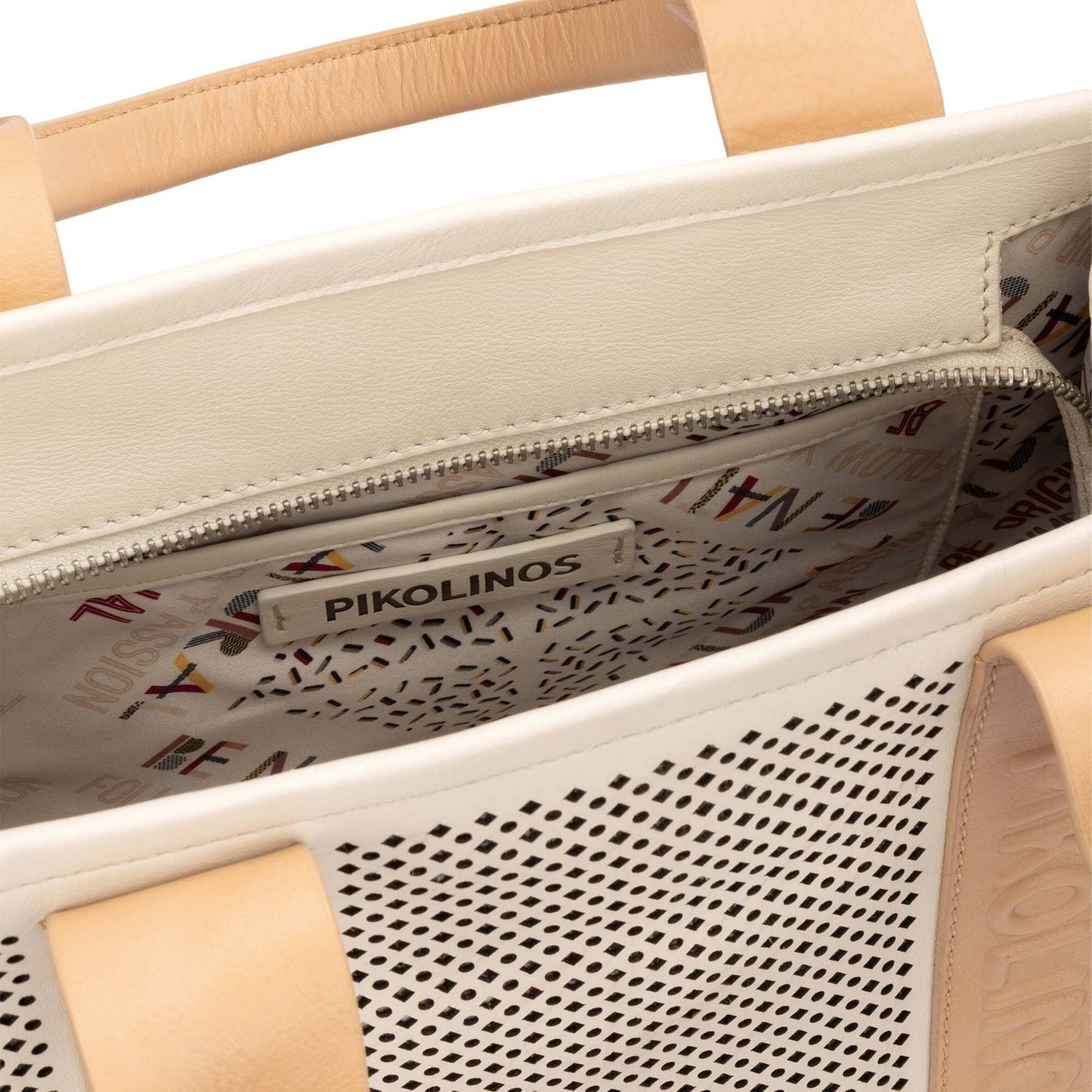 Pikolinos shopper bag with zipper closure and double handles WHA-376
