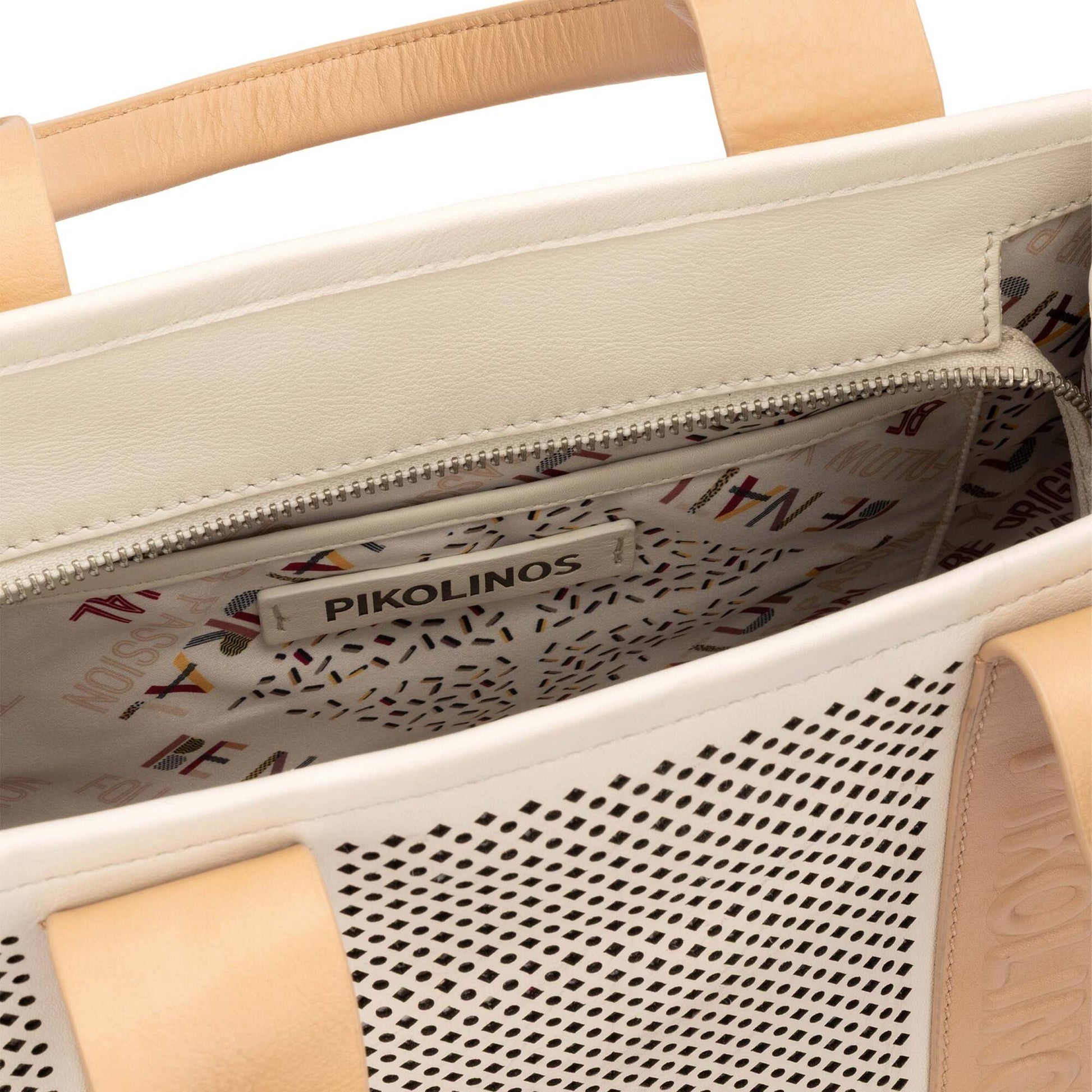 Pikolinos shopper bag with zipper closure and double handles WHA-376