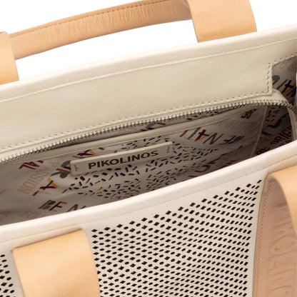 Pikolinos shopper bag with zipper closure and double handles WHA-376