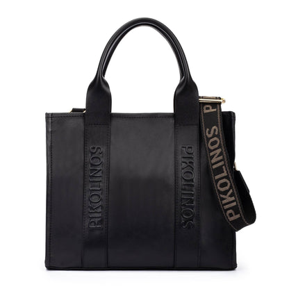 Pikolinos leather tote bag with multicolored ribbon WHA-354
