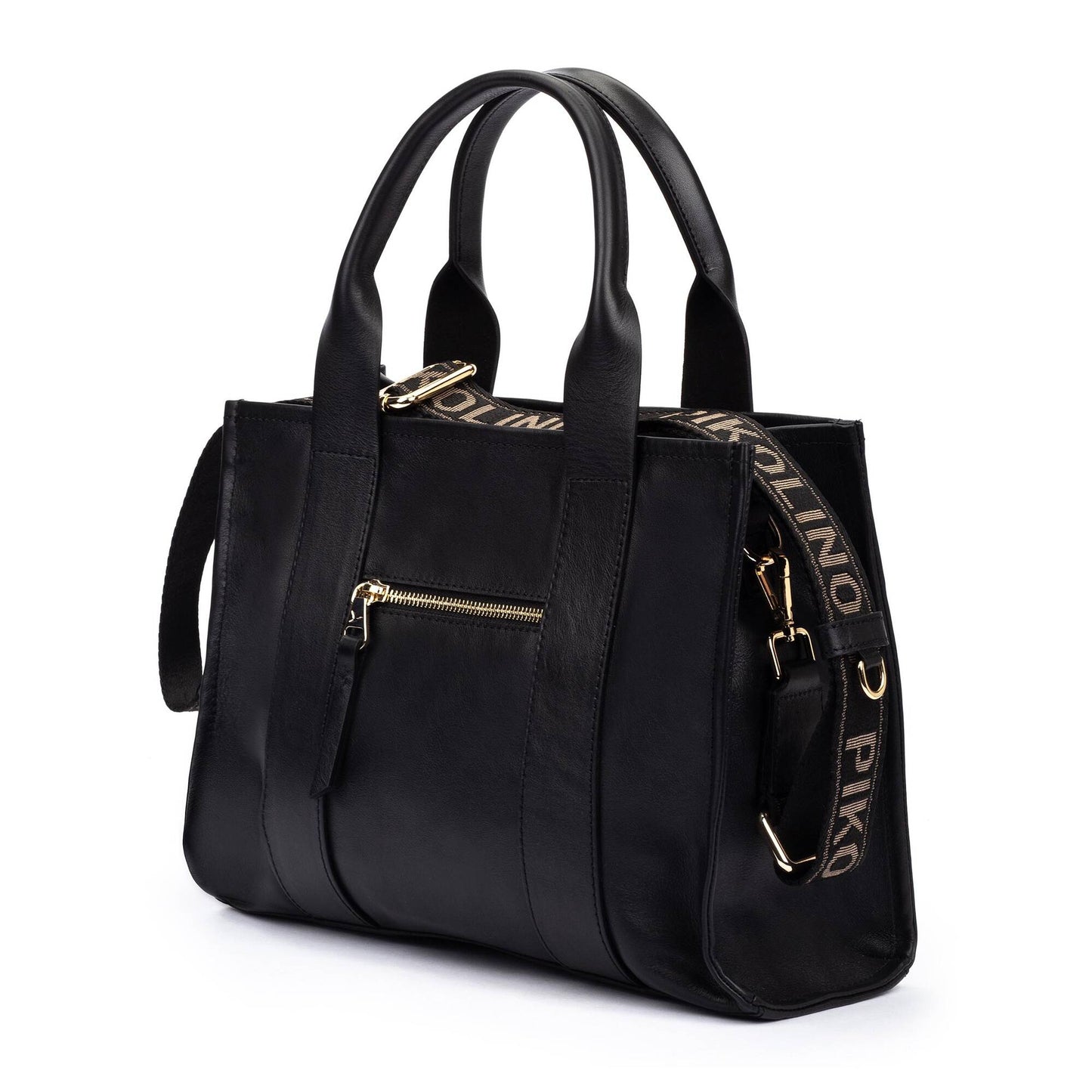 Pikolinos leather tote bag with multicolored ribbon WHA-354