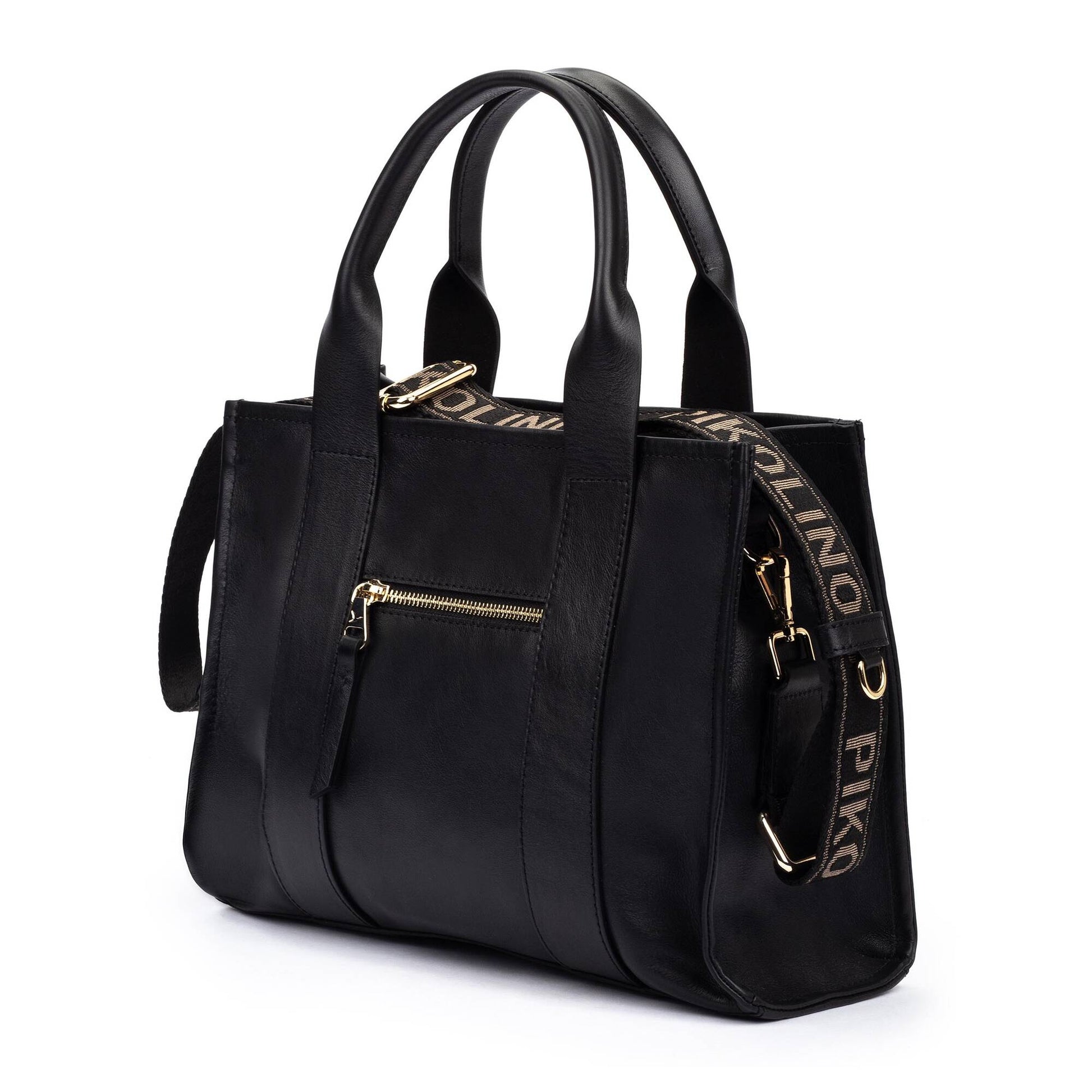 Pikolinos leather tote bag with multicolored ribbon WHA-354
