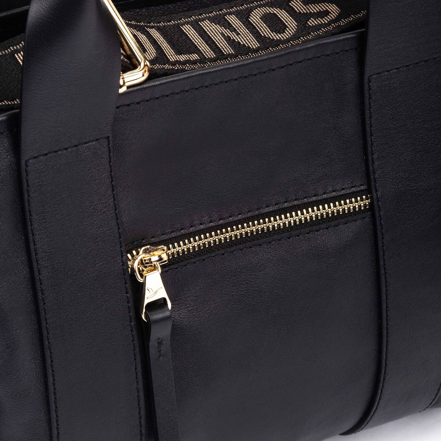 Pikolinos leather tote bag with multicolored ribbon WHA-354