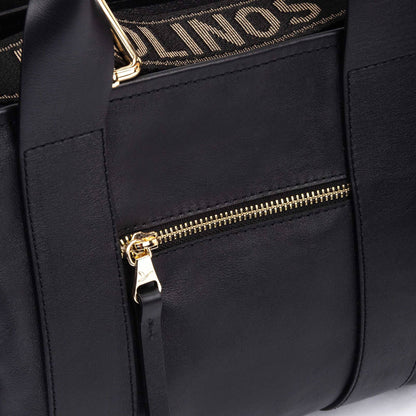 Pikolinos leather tote bag with multicolored ribbon WHA-354