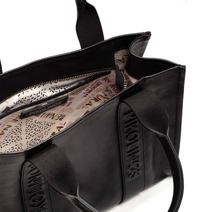 Pikolinos leather tote bag with multicolored ribbon WHA-354